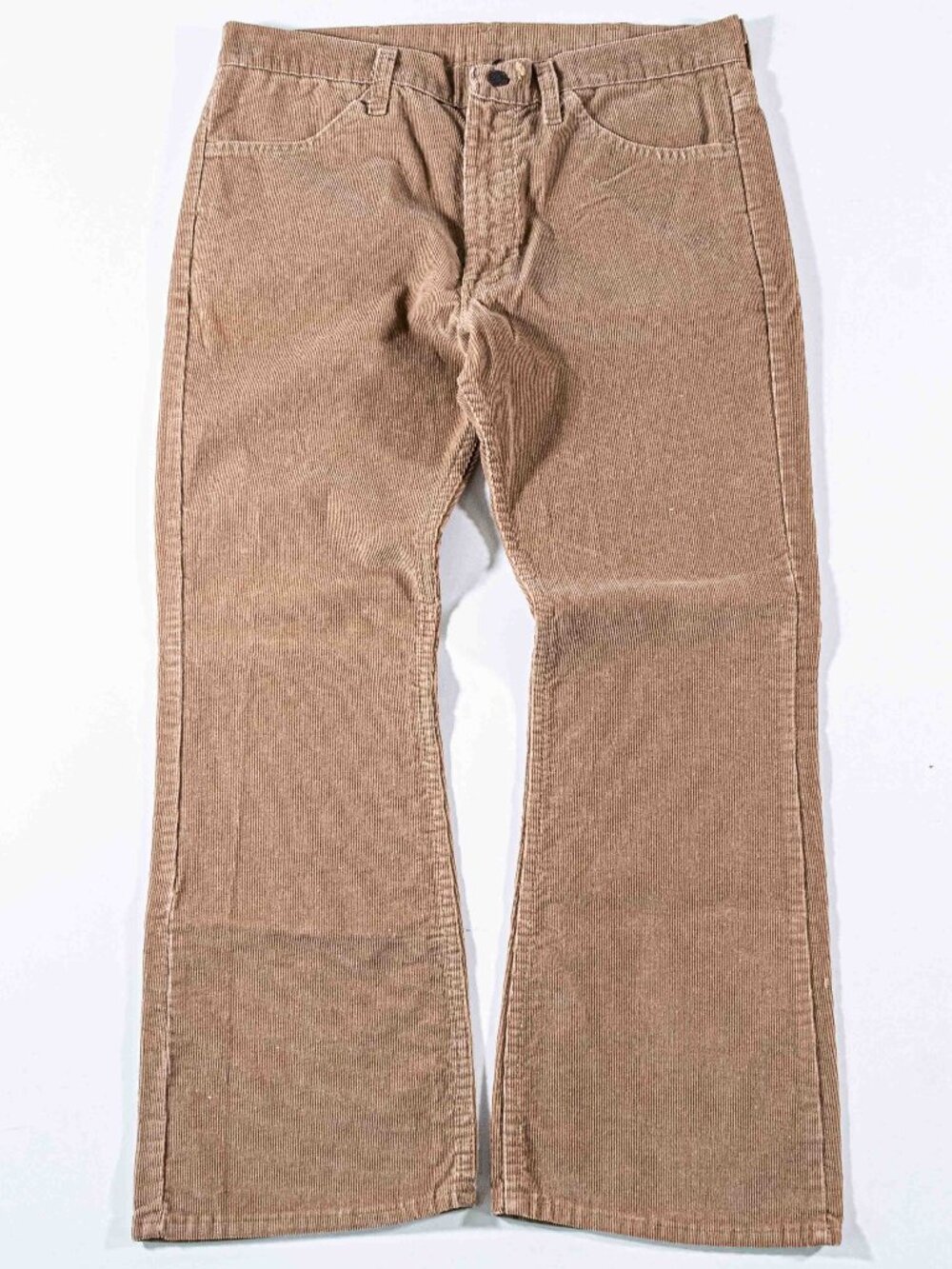 Vintage 70s Sears Thumbs Up Corduroy Pants Flare Bell Bottoms Brown 34x28 Mens